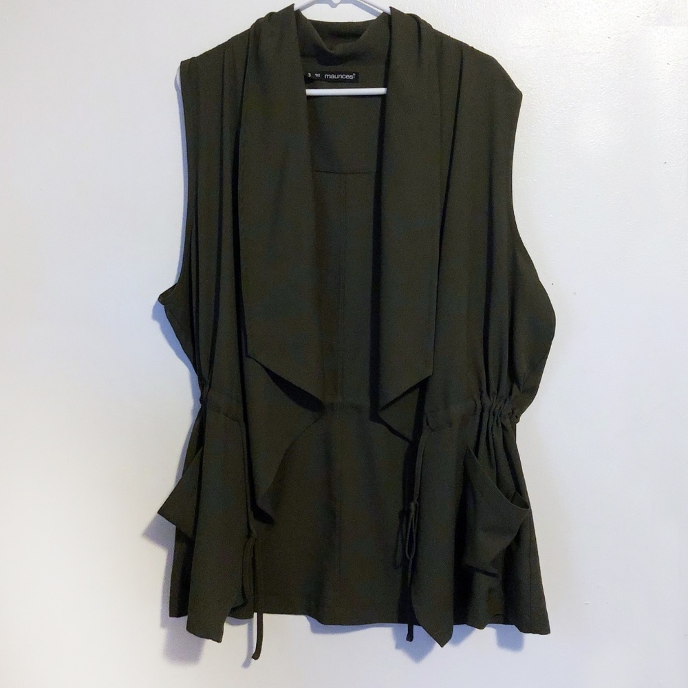 Maurices Army Green Cinched Vest Tunic Size 3X